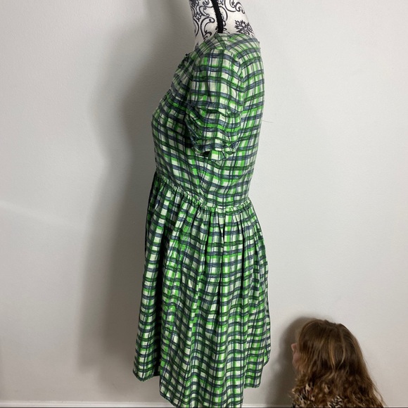 Alexander Berardi 100% Silk Gingham Prairie Dress 6 - Picture 5 of 12